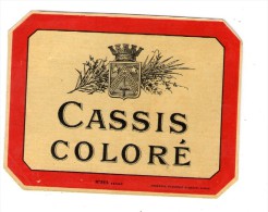 SPECIMEN D´étiquette , CASSIS COLORE , HABERER , PLOUVIEZ & DOUIN , Paris , 2 Scans - Autres & Non Classés