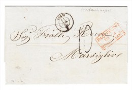 Lot6 2 Briefe Schiffs-Stempel  "Phase " Constantinople-Marseillle "Paquebot De La Meditérrannée" - ...-1858 Vorphilatelie