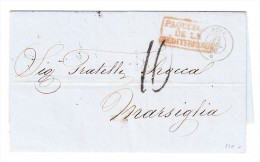 Schiffs-Stempel  "NEVA 25.Jul.1860" Constantinople-Marseillle "Paquebot De La Meditérrannée" - ...-1858 Prefilatelia