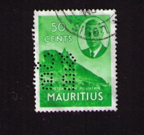 Timbre Oblitéré Maurice, Roi George VI (1895-1952), 50, 1950, Perforation - Maurice (...-1967)