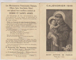 PETIT CALENDRIER MISSIONNAIRES FRANCISCAINS  En 2 Volets 1945!! - Petit Format : 1941-60