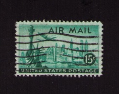Timbre Oblitéré États-Unis, Poste Aérienne, Statue De La Liberté, 15 Cents, 1947 - Usados