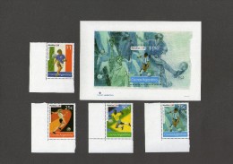 ARGENTINA 1994 WORLD CUP FOOTBALL SOCCER FIFA USA 94 SET 4 STAMPS +  BLOCK MNH - Ungebraucht