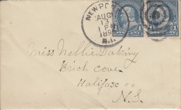 USA Cover Newport, NJ To Birch Cove, NS Franked Pair Scott #247 1c Franklin - Storia Postale