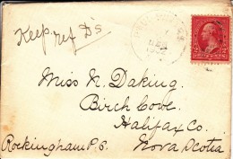 USA Cover Paul S? To Birch Cove, NS Franked Scott #252 2c Washington - Lettres & Documents