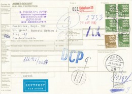 C06057 - Denmark (1982) Kobenhavn 20 / Par Avion / - To Czechoslovakia: 220 00 Praha 120 / 221 00 Praha 121 / Praha 4 - Lettres & Documents
