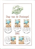 België   Herdenkingskaart   2008   Dag Van De  Postzegel   5  Afstempelingen - Cartes Souvenir – Emissions Communes [HK]