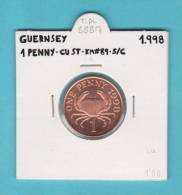 GUERNSEY    1  PENNY   1.998  CU ST  KM#89   SC/UNC    DL-8887 - Guernesey