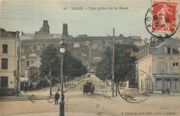 LAON VUE PRISE DE LA GARE - Laon