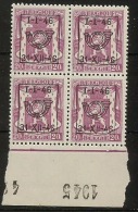 PRE 549  **  Bloc 4  Bdf  1945 - Typo Precancels 1936-51 (Small Seal Of The State)