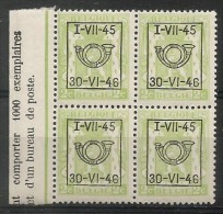 PRE 538 Bloc 4  **  Cdf  Insc. Marginales - Typo Precancels 1936-51 (Small Seal Of The State)