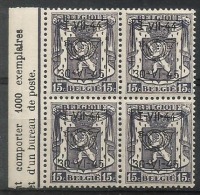 PRE 523  Bloc 4  **  Cdf  Insc. Marginales - Typo Precancels 1936-51 (Small Seal Of The State)