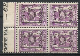 PRE 533  Bloc 4  **  Bdf    Embre 1945  GE - Typo Precancels 1936-51 (Small Seal Of The State)