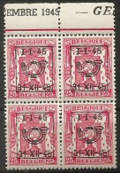 PRE 534  Bloc 4  **  Bdf    Embre 1945  GE - Typos 1936-51 (Kleines Siegel)