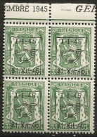 PRE 535  Bloc 4  **  Bdf    Embre 1945  GE - Tipo 1936-51 (Sigillo Piccolo)