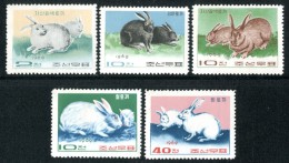 COREA DEL NORD / KOREA NORTH 1969** - Conigli / Rabbits - 5 Val. MNH (set Completo) Come Da Scansione - Hasen