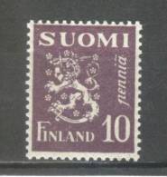 (SA0235) FINLAND, 1930 (Arms Of Finland, 10p., Dull Violet). Mi # 144. MNH** Stamp - Ongebruikt