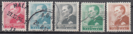 Turkey  Scott No.  1141-45     Used     Year  1955 - Ungebraucht