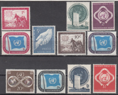 United Nations     Scott No. 1-11     Unused Hinged     Year  1951 - Neufs