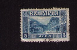 Timbre Oblitéré Bulgarie, Monastère, Rila, 5, 1921 - Used Stamps