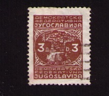 Timbre Oblitéré Yougoslavie, 3, 1945 - Sonstige & Ohne Zuordnung
