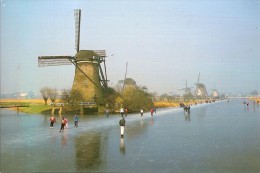 KINDERDIJK-MOLEN-MOULIN-W INDMILL-patinage à Glace - Kinderdijk