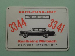 AUTO - FUNK - RUF Tag Und Nacht 3344 3341 KARLHEINZ MIRBACH Eschweiler Burgstrasse 19 ( Zie Details Foto ) ! - Visiting Cards