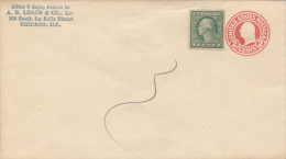 GEORGE WASHINGTON, EMBOISED COVER STATIONERY, ENTIER POSTAL, USA - 1901-20