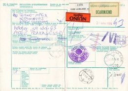 C06177 - Yugoslavia (1984) 61200 Ljubljana Carina - To Czechoslovakia: Sturovo 2, Praha 121, 140 00 Praha 4 - Segnatasse