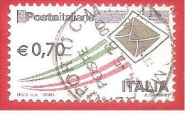 ITALIA REPUBBLICA USATO  - 2013 - Posta Italiana - Serie Ordinaria - € 0,70 - S. 3102B - 2011-20: Used