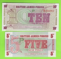 GRAN BRETAÑA - LOTE 2 BILLETES SC - Fuerzas Armadas Británicas & Recibos Especiales