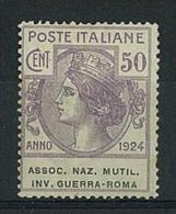 ENTI PARASTATALI - ASSOC.NAZ.MUTIL.INV.GUERR A ROMA - ANNO 1924 - ( N° 9 ) LINGUELLATO - Insured