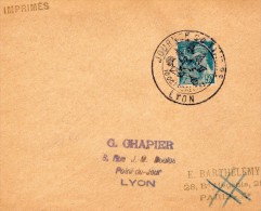 TB 131 - TB Type MERCURE  OB  Journée Du Timbre LYON 1943  Sur Enveloppe - Gedenkstempels