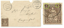 Brieflein  Herzogenbuchsee - Langenthal  (Doppelprägung)          1878 - Lettres & Documents