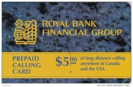 Canada, Royal Bank Financial Group, $5 Prepaid Calling Card, 2 Scans. - Canada