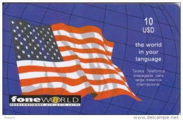 United States, FoneWORLD, 10USD, American Flag, 2 Scans. - Other & Unclassified