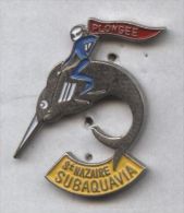 Pin's Plongée Plongeur Espadon Diving Swordfish Saint Nazaire - Buceo