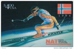 United States, US-NAT-001, Skiing Man, 2 Scans.  No. 164 Of 1500, Norway 1994 - Autres & Non Classés