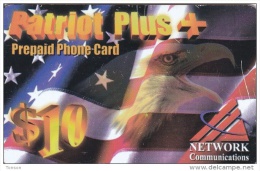United States, Network Communications, $10 Patriot Plus / Flag & Eagle, 2 Scans.   Expiry : 4/30/02 - Otros & Sin Clasificación