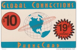 United States, $10 Global Connections Phonecard, 2 Scans. - Autres & Non Classés