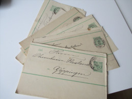 AD Württemberg Streifbänder 8 Stück 1888-1890 Göppingen - Postal  Stationery