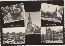 Groningen: Vismarkt, Korenbeurs, Martinitoren, Verbindingskanaal, Stadhuis, Universiteit - Groningen/Nederland - Groningen