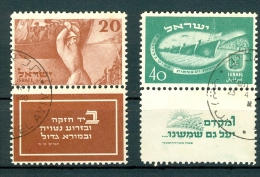 Israel - 1950, Michel/Philex No. : 30/31, - Used - Sh. Tab - - Usati (con Tab)