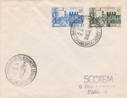 Casablanca 1951 - BT Inauguration Monument Leclerc - Cachet  Sur Lettre - Brieven En Documenten