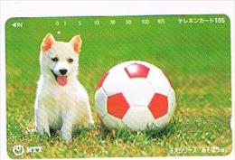 GIAPPONE  (JAPAN) - NTT (TAMURA)  -  CODE 111-032  DOG WITH BALL 1994      - USED - RIF.8320 - Chiens