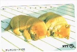 GIAPPONE  (JAPAN) - NTT (TAMURA)  -  CODE 111-056  DOGS      - USED - RIF.8321 - Chiens