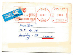 CP IMPRIME De L'institut De Technologie Avec EMA De HAIFA Du 27/12/1971pour La France - Storia Postale
