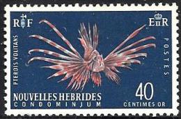 FRANCAISE NEW HEBRIDES FISH "RF" ON LEFT PART SET OF 1 STAMP 40 CENTIMES MINT 196.(?) SGF? READ DESCRIPTION !! - Nuovi