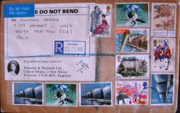 UK 1990 8th Oct. AIR MAIL TO Italy Registered Letter QUEEN ELIZABETH II Used On COVER - Storia Postale