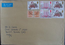 UK 1992 AIR MAIL TO Italy JANE EYRE Bronte Christmas Letter 10p QUEEN ELIZABETH II Used On COVER - Storia Postale